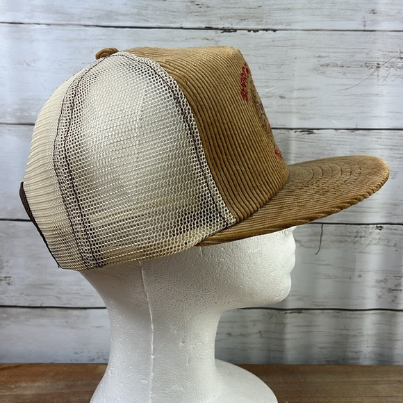 Vintage swingster corduroy support American agriculture farmer SnapBack mesh hat - Picture 3 of 8